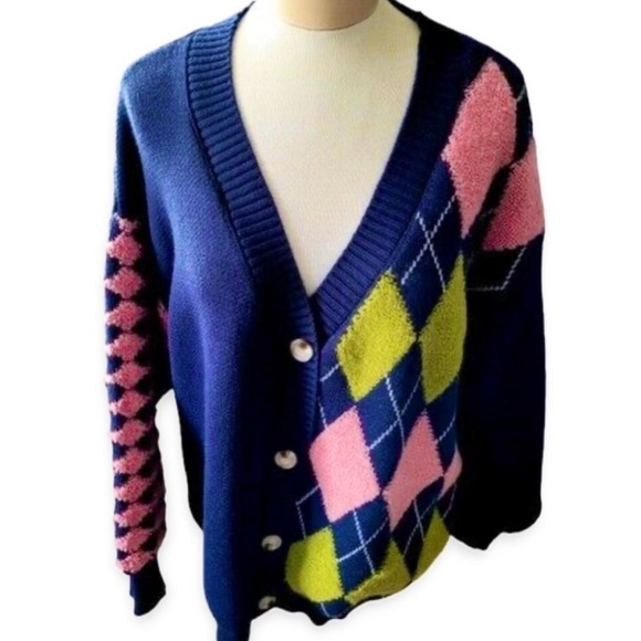 Plaid Cardigan Diamond Cardigan Simply Southern Oversized XL NWT - Picture 15 of 16